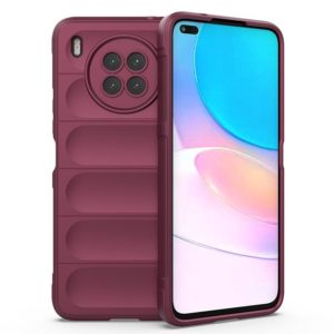 For Huawei Nova 8i Magic Shield TPU + Flannel Phone Case(Wine Red) (OEM)