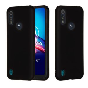 For Motorola Moto E6s (2020) Pure Color Liquid Silicone Shockproof Full Coverage Protective Case(Black) (OEM)