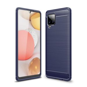 For Samsung Galaxy A42 5G Brushed Texture Carbon Fiber TPU Case(Navy Blue) (OEM)