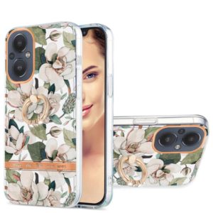 For OnePlus Nord N20 5G Ring IMD Flowers TPU Phone Case(Green Gardenia) (OEM)