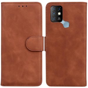 For Infinix Hot 10 X682 Skin Feel Pure Color Flip Leather Phone Case(Brown) (OEM)