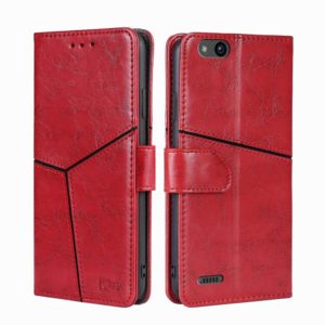 For ZTE Tempo X Geometric Stitching Horizontal Flip TPU + PU Leather Phone Case(Red) (OEM)