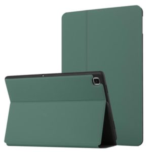 For Samsung Galaxy Tab S6 Lite 10.4 P610/P615 Dual-Folding Horizontal Flip Tablet Leather Case with Holder & Sleep / Wake-up Function(Dark Green) (OEM)