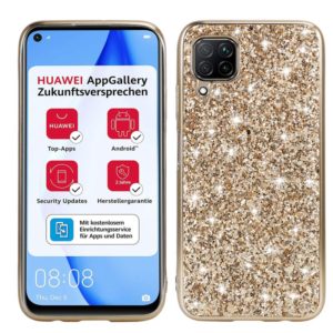 For Huawei P40 Lite Glitter Powder Shockproof TPU Protective Case(Gold) (OEM)