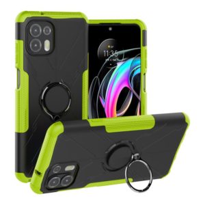 For Motorola Moto Edge 20 Lite Armor Bear Shockproof PC + TPU Phone Protective Case with Ring Holder(Green) (OEM)