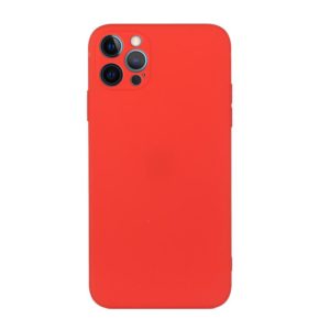 For iPhone 12 Pro Max Straight Edge Solid Color TPU Shockproof Case(Red) (OEM)