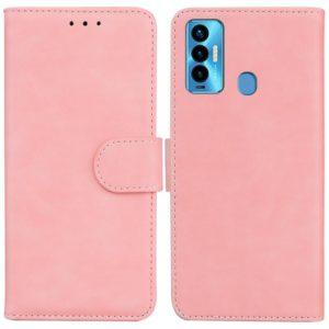 For Tecno Camon 18i Skin Feel Pure Color Flip Leather Phone Case(Pink) (OEM)