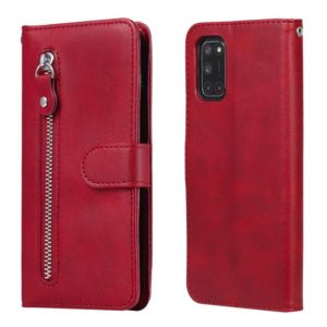 For OPPO A52 / A72 / A92 Fashion Calf Texture Zipper Horizontal Flip Leather Case with Holder & Card Slots & Wallet(Red) (OEM)