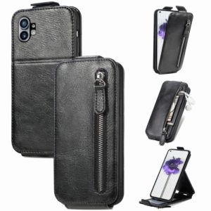 For Nothing Phone 1 Zipper Wallet Vertical Flip Leather Phone Case(Black) (OEM)