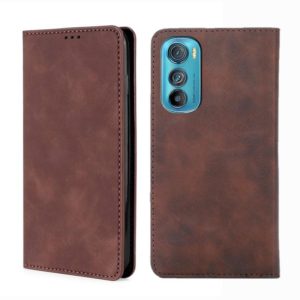 For Motorola Moto Edge 30 Skin Feel Magnetic Horizontal Flip Leather Phone Case(Dark Brown) (OEM)