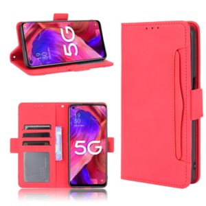 For OPPO A93 5G Skin Feel Calf Pattern Horizontal Flip Leather Case with Holder & Card Slots & Photo Frame(Red) (OEM)