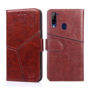 For ZTE Libero 5G Geometric Stitching Horizontal Flip Leather Phone Case(Dark Brown) (OEM)