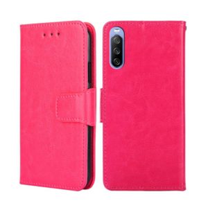 For Sony Xperia 10 III Crystal Texture Leather Phone Case(Rose Red) (OEM)