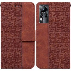 For Infinix Note 11 Geometric Embossed Leather Phone Case(Brown) (OEM)