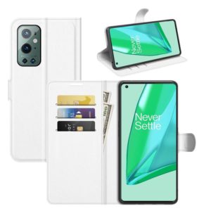 For OnePlus 9 Pro Litchi Texture Horizontal Flip Protective Case with Holder & Card Slots & Wallet(White) (OEM)
