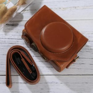 Full Body Camera PU Leather Case Bag with Strap for Canon PowerShot SX730 HS / SX720 HS (Brown) (OEM)