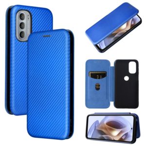 For Motorola Moto G31 / G41 Carbon Fiber Texture Flip Leather Phone Case(Blue) (OEM)