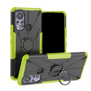 For Infinix Hot 11S Armor Bear Shockproof PC + TPU Protective Phone Case with Ring Holder(Green) (OEM)