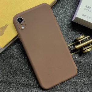 For iPhone XR Shockproof Frosted TPU Protective Case(Brown) (OEM)