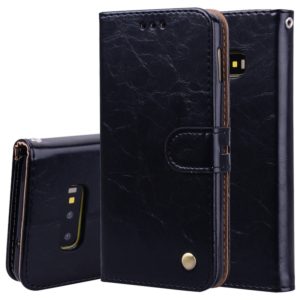 Business Style Oil Wax Texture Horizontal Flip Leather Case for Galaxy S10 E, with Holder & Card Slots & Wallet (Black) (OEM)