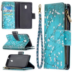 For Nokia C1 Plus Colored Drawing Pattern Zipper Horizontal Flip Leather Case with Holder & Card Slots & Wallet(Plum Blossom) (OEM)