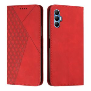 For Tecno Spark 8P Diamond Splicing Skin Feel Magnetic Leather Phone Case(Red) (OEM)
