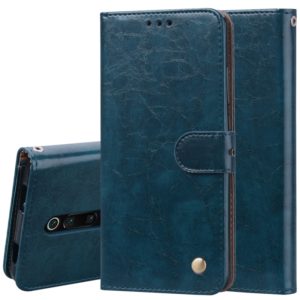 Business Style Oil Wax Texture Horizontal Flip Leather Case for Xiaomi Redmi K20 / K20 Pro, with Holder & Card Slots & Wallet (Blue) (OEM)