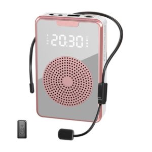 ZXL-H3 Portable Teaching Microphone Amplifier with Time Display, Spec: Wireless Version (Rose Gold) (OEM)