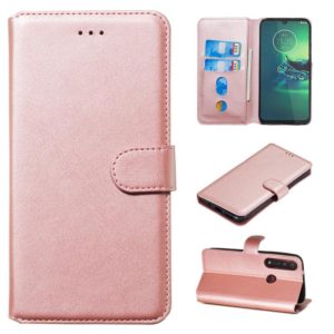For Motorola Moto G8 Plus Classic Calf Texture Horizontal Flip PU Leather Case, with Holder & Card Slots & Wallet(Rose Gold) (OEM)