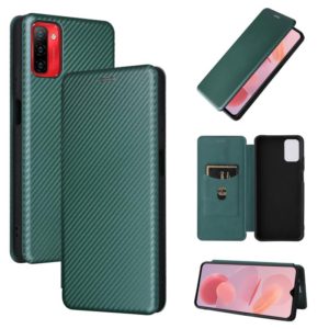 For Ulefone Note 12P Carbon Fiber Texture Horizontal Flip PU Phone Case(Green) (OEM)