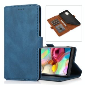 For Samsung Galaxy A71 5G Retro Magnetic Closing Clasp Horizontal Flip Leather Case with Holder & Card Slots & Photo Frame & Wallet(Navy Blue) (OEM)