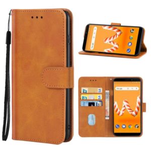Leather Phone Case For Wiko Sunny4 Plus(Brown) (OEM)