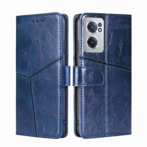 For OnePlus Nord CE 2 5G Geometric Stitching Horizontal Flip TPU + PU Leather Phone Case(Blue) (OEM)