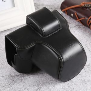 Oil Skin PU Leather Camera Full Body Case Bag with Strap for Olympus EM10 III(Black) (OEM)