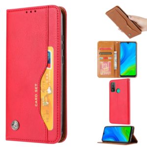 For Huawei P Smart 2020 Knead Skin Texture Horizontal Flip Leather Case with Photo Frame & Holder & Card Slots & Wallet(Red) (OEM)