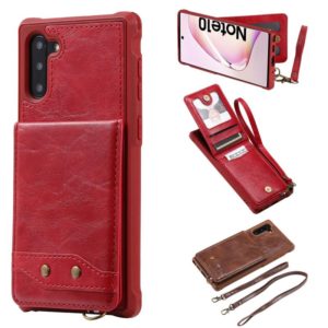 For Galaxy Note 10 Vertical Flip Wallet Shockproof Back Cover Protective Case with Holder & Card Slots & Lanyard & Photos Frames(Red) (OEM)