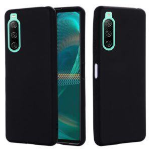 For Sony Xperia 10 IV Pure Color Liquid Silicone Shockproof Phone Case(Black) (OEM)