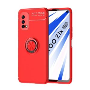 For VIVO IQOO Z1X Metal Ring Holder 360 Degree Rotating TPU Case(Red+Red) (OEM)