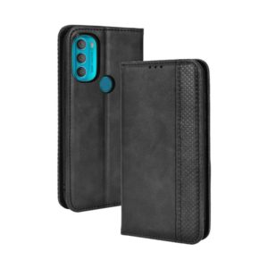 For Motorola Moto G71 5G Magnetic Buckle Retro Crazy Horse Leather Phone Case(Black) (OEM)