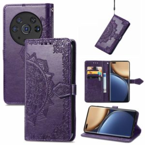 For Honor Magic3 Pro Mandala Flower Embossed Flip Leather Phone Case(Purple) (OEM)