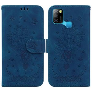 For Infinix Smart 5 X657 / Hot 10 Lite Butterfly Rose Embossed Leather Phone Case(Blue) (OEM)