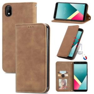 For Wiko Y61 Retro Skin Feel Business Magnetic Horizontal Flip Leather Case with Holder & Card Slots & Wallet & Photo Frame(Brwon) (OEM)