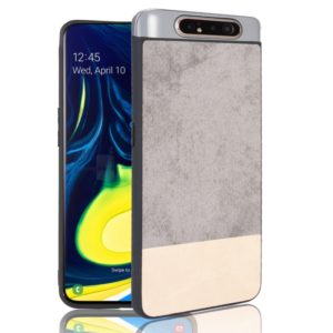 Shockproof Color Matching Denim PC + PU + TPU Protective Case for Galaxy A80/A90(Gray) (OEM)