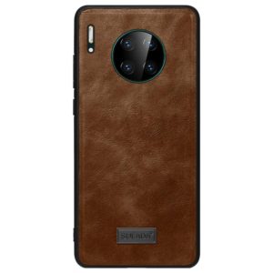 For Huawei Mate 30 SULADA Shockproof TPU + Handmade Leather Protective Case(Brown) (SULADA) (OEM)