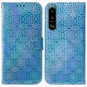 For Sony Xperia 5 III Colorful Magnetic Buckle Leather Phone Case(Blue) (OEM)