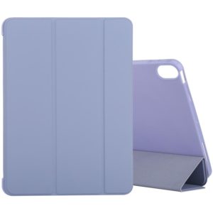 For iPad Air 2022 / 2020 10.9 Silicone 3-Folding Full Coverage Leather Case(Purple) (OEM)