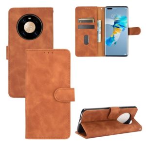 For Huawei Mate 40 Pro Solid Color Skin Feel Magnetic Buckle Horizontal Flip Calf Texture PU Leather Case with Holder & Card Slots & Wallet(Brown) (OEM)