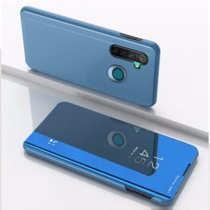 For OPPO Realme 5 Pro Plated Mirror Horizontal Flip Leather with Stand Mobile Phone Holster(Blue) (OEM)