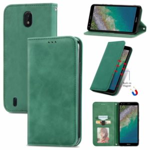 For Nokia C01 Plus Retro Skin Feel Business Magnetic Horizontal Flip Leather Case with Holder & Card Slots & Wallet & Photo Frame(Green) (OEM)