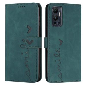 For Infinix Hot 12 Skin Feel Heart Pattern Leather Phone Case(Green) (OEM)